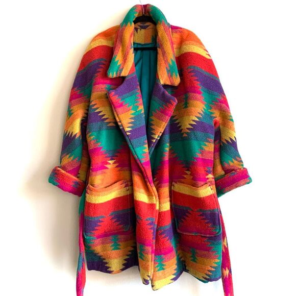 Woven Wool Blanket Coat (Sz XL - 2XL) - Picture 2 of 11